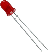 Vishay TLHR5401 Bedrade LED Rood Rond 5 mm 12 mcd 60 ° 30 mA 2 V