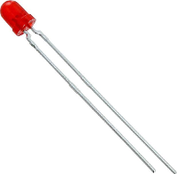 Vishay TLLR4401 Bedrade LED Rood Rond 3.2 Mm 2 mcd 50 ° 7 mA 1.9 V