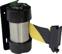 VISO RW20NJ Zwart, geel Afzetpaal met band Wand Riem  of kettinglengte 2.1 M