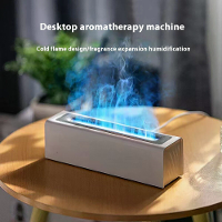 Vissko Desktop Aromatherapie Luchtbevochtiger RGB 7 Kleuren Gesimuleerde Vlam Aromatherapie Machine Luchtbevochtiger USB