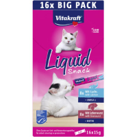 Vitakraft Liquid Snack met leverworst en zalm voor katten multipack (16 x 15 g) 5 verpakkingen