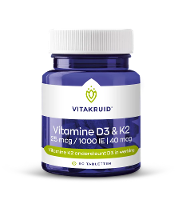 Vitakruid Vitamine D3 & K2 25mcg/1000IE/40mcg Tabletten