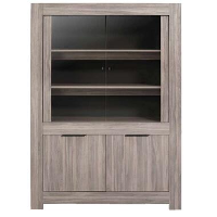Vitrine Nero   grijs eikenkleur   171x123x51 cm   Leen Bakker