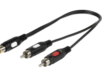 Vivanco Cinch Audio Adapter [2x Cinch Stekker   1x Cinch Koppeling] Zwart