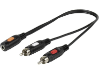 Vivanco Cinch / Jackplug Audio Adapter [2x Cinch Stekker   1x Jackplug Female 3.5 Mm] Zwart