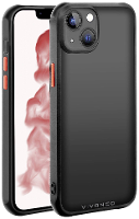 Vivanco Frosted Backcover Apple iPhone 14 Plus Transparant, Zwart Inductieve lading, Stootbestendig