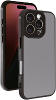 Vivanco FROSTED Backcover Apple iPhone 16 Pro Transparant, Zwart Inductieve lading, Zanddicht, Spatwaterdicht, Stofdicht