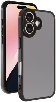 Vivanco FROSTED Backcover Apple iPhone 16 Transparant, Zwart Inductieve lading, Zanddicht, Spatwaterdicht, Stofdicht