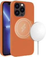 Vivanco Mag Hype Backcover Apple iPhone 13 Pro Max Oranje Inductieve lading, Stootbestendig
