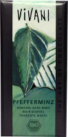 Vivani Chocoladereep Puur met Pepermunt vulling