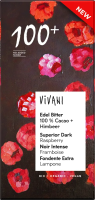 Vivani Superior Dark 100% Cacao Chocolate Raspberry