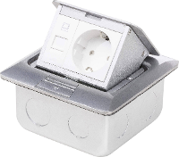 Vloerinbouw contactdoos LEDmaxx 105626 1 voudig IP20 Aluminium Met Cat5 bus