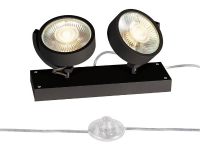 Vloerlamp GU10 Energielabel: A++ (A++   E) SLV 1000923 Zwart