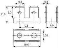 Vogt Verbindungstechnik 3871h.95 Plug tong Insteekbreedte: 6.30 Mm Insteekdikte: 0.8 Mm 250 stuk(s)