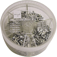 Vogt Verbindungstechnik 625388 Assortiment adereindhulzen 0.5 Mm², 0.75 Mm², 1 mm², 1.5 Mm², 2.5 Mm² Ongeïsoleerd Metaal 500 stuk(s)