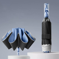 Volledig automatische parasol veiligheid anti terugslag omgekeerd opvouwbare parasol zonnig regenachtig dual use zonnesc