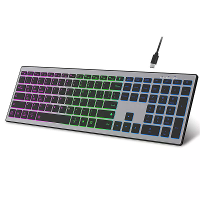 Volledige grootte 110 toetsen Tri mode draadloos toetsenbord met RGB achtergrondverlichting Stille klik oplaadbare still