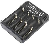 VOLTCRAFT BC4 Batterijlader Li ion, NiMH AA (penlite), AAA (potlood), C (baby), Sub C, 10440, 16340, CR 123A, 17335, 17500, 17670, 18490, 18650, 21700, 22650,