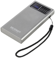 VOLTCRAFT PB PD20WLCD 10000 Powerbank 10000 mAh Fast Charge, USB PD 2.0 LiPo Grijs metallic Statusweergave