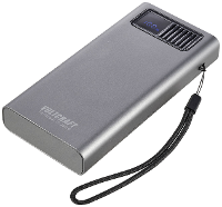 VOLTCRAFT PB PD65WLCD 20000 Powerbank 20000 mAh Fast Charge, USB PD 2.0 LiPo Grijs metallic