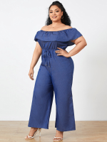 Casual effen enkellange jumpsuits voor dames met plooien