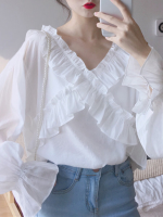 Solide vrijetijdsvakantie Casual casual top met lange mouwen voor dames