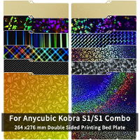 Voor Anycubic Kobra S1 Plaat Pei Blad 264x276mm Textured Kobra S1 Combo Bouwplaat Dubbelzijdig Peo Pet Pey Kobra S1C Bed