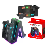 Voor Switch 2 4 in 1 Oplaadstation met RGB Lichtcontroller Oplaaddock voor Nintendo Joy Con Oplaadhub met LED indicator