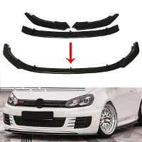 Voorkant Bumper Lip Spoiler Splitter Cover Trim Body Kit 3PCS Voor VW Golf MK6 GTI 2010 2013 Glanzend Zwart