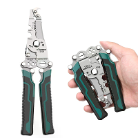 Vouwbare Draadstripper Tang Naaldneus Koolstofstaalblad 223mm Ergonomische Handgreep Zwart en Groen Multi functioneel El