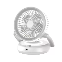 Vouwbare wandventilator met nachtlicht 360° roterende luchtstroom bureau elektrische ventilator 5 windstanden verstelbar