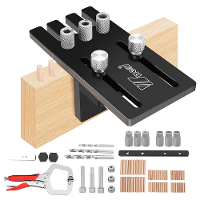 Nieuwe Doweling Jig Kits Aluminiumlegering Gatboor Gids Punch Locator Dowel Kabinet Hardware Jig voor DIY houtbewerkings