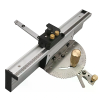 W nieuw geüpgraded tafelzaag miter gauge met 27 hoekenstops / 450 mm hek / flip stop voor herhaalbare schuine sneden voo