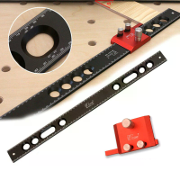 Wnew MFT 20mm gatpositieeringsliniaal fence ondersteuning flip klem houtbewerking tafel hulpfixer voor Festool Makita Mi