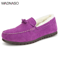 Wadnaso Women Winter Plush Cotton Keep Warm Comfortable Flat Slip On Snow Boots