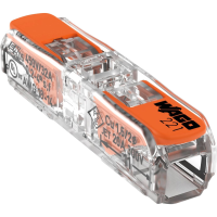 WAGO 221 2411 221 2411 Verbindingsklem Flexibel: 0.14 4 Mm² Massief: 0.2 4 Mm² Aantal polen: 1 60 stuk(s) Transparant, Oranje