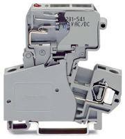 WAGO 281 623/281 542 Zekeringklem 10 mm Spanveer Toewijzing: L Grijs 50 stuk(s)
