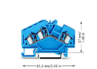 WAGO 281 651 Doorgangsklem 6 mm Spanveer Toewijzing: N Blauw 100 stuk(s)