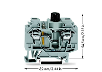 WAGO 282 124 Zekeringklem 13 mm Spanveer Toewijzing: L Grijs 40 stuk(s)
