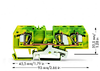 WAGO 282 687/999 950 Aardingsklem 8 mm Spanveer Toewijzing: Terre Groen, Geel 25 stuk(s)