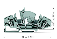 WAGO 282 841/049 000 Doorgangsklem 8 mm Spanveer Toewijzing: L Grijs 20 stuk(s)