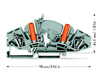 WAGO 282 841 Doorgangsklem 8 mm Spanveer Toewijzing: L Grijs 20 stuk(s)