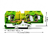 WAGO 284 687/999 950 Aardingsklem 10 mm Spanveer Toewijzing: Terre Groen, Geel 25 stuk(s)