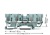 WAGO 769 151 Basisklem 5 mm Steekklem Toewijzing: L Grijs 50 stuk(s)