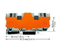 WAGO 769 194/769 319 Basisklemblok 5 mm Spanveer Toewijzing: L Grijs 5 stuk(s)