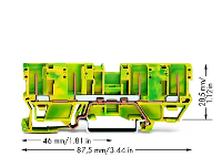WAGO 769 207 Aardingsklem 5 mm Steekklem Toewijzing: Terre Groen, Geel 50 stuk(s)
