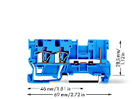 WAGO 769 251/000 006 Basisklem 5 mm Spanveer Toewijzing: N Blauw 50 stuk(s)