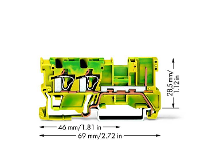 WAGO 769 257 Basisklem 5 mm Spanveer Toewijzing: Terre Groen, Geel 50 stuk(s)