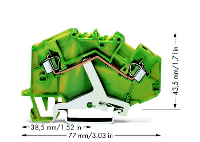 WAGO 780 607 Aardingsklem 5 mm Spanveer Toewijzing: Terre Groen, Geel 50 stuk(s)
