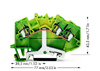 WAGO 780 637 Aardingsklem 5 mm Spanveer Toewijzing: Terre Groen, Geel 50 stuk(s)